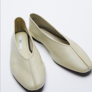 Zara leather ballet flats